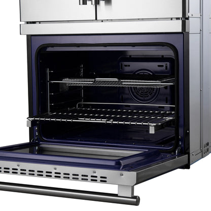 Gallico 30-Inch Electric French Door Double Oven, Stainless Steel, Convection Cooking, Touch Control Panel, Self-Cleaning Function