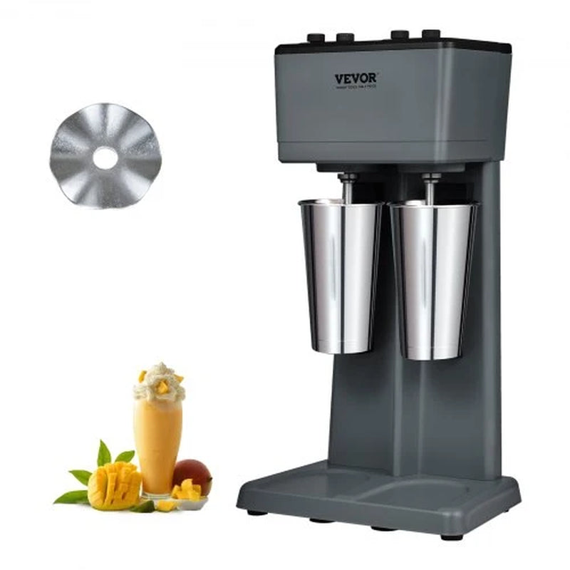 Milkshake Maker, 375W X 2 Electric Milkshake Machine, Double Heads Drink Mixer Blender Machine, 3-Speed Milkshake Mixer with 2 X 820 Ml Stainless Steel Cups, for Commercial and Home