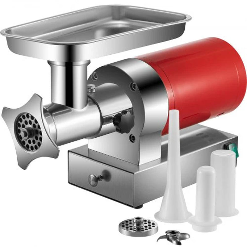Electric Meat Grinder, 661 Lbs/Hour 800 W Meat Grinder Machine, 1.5 HP Electric Meat Mincer with 2 Grinding Plates, Sausage Kit Set Meat Grinder Heavy Duty, Home Kitchen & Commercial Use Red