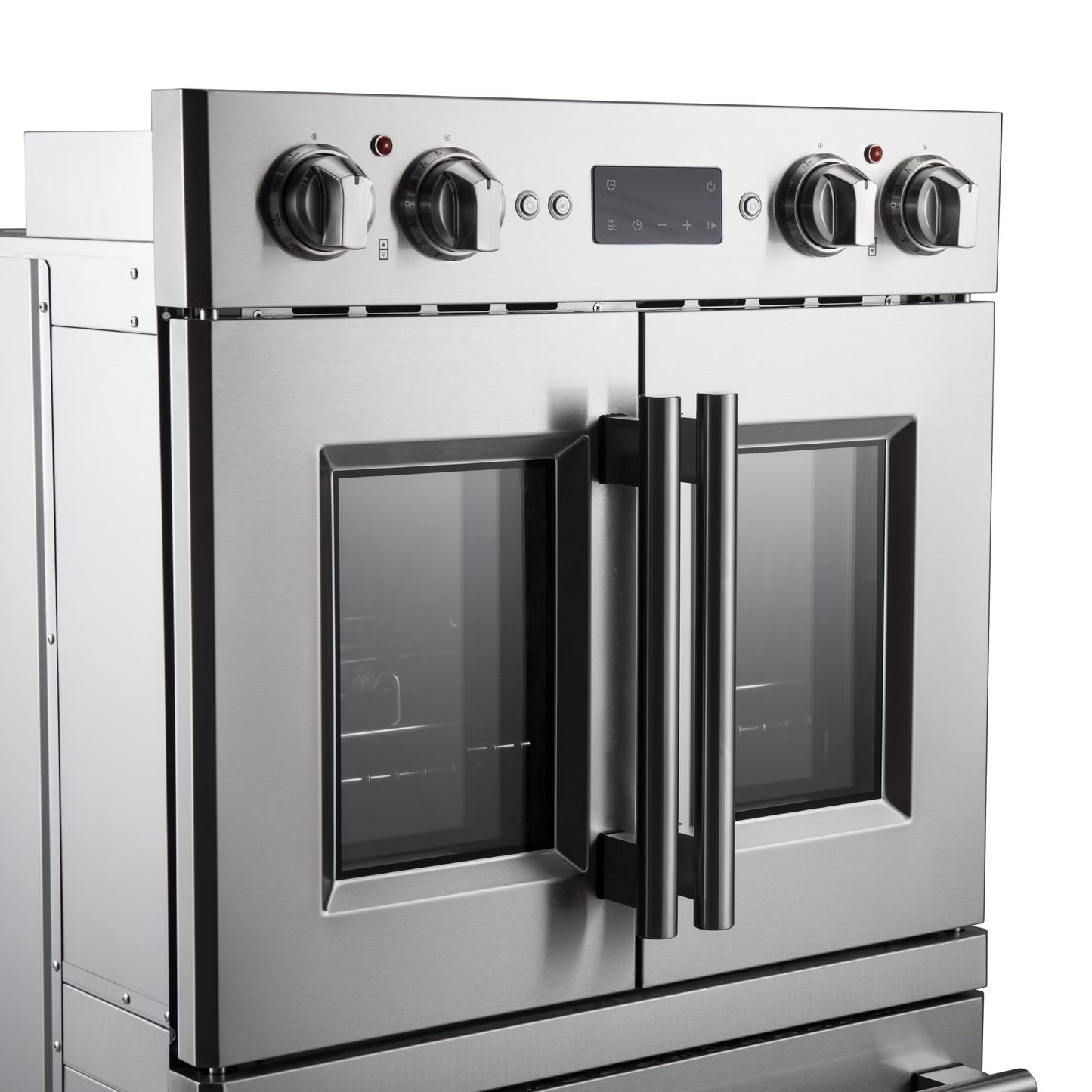 Gallico 30-Inch Electric French Door Double Oven, Stainless Steel, Convection Cooking, Touch Control Panel, Self-Cleaning Function