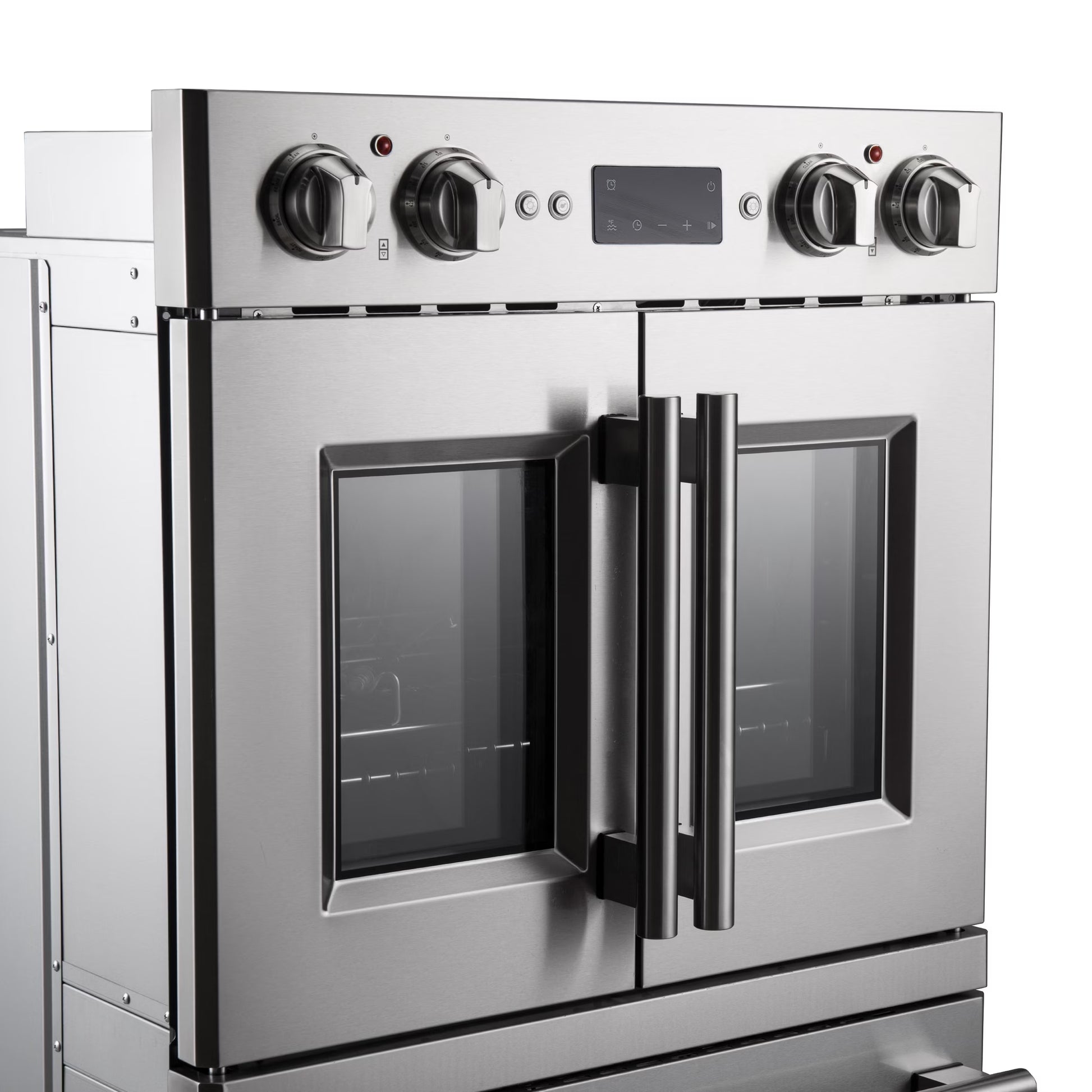 Gallico 30-Inch Electric French Door Double Oven, Stainless Steel, Convection Cooking, Touch Control Panel, Self-Cleaning Function