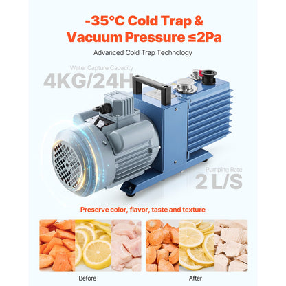 Vacuum Freeze Dryer 4-Layer Fruit Vegetable Freeze Drying Machine W/ Pump Black