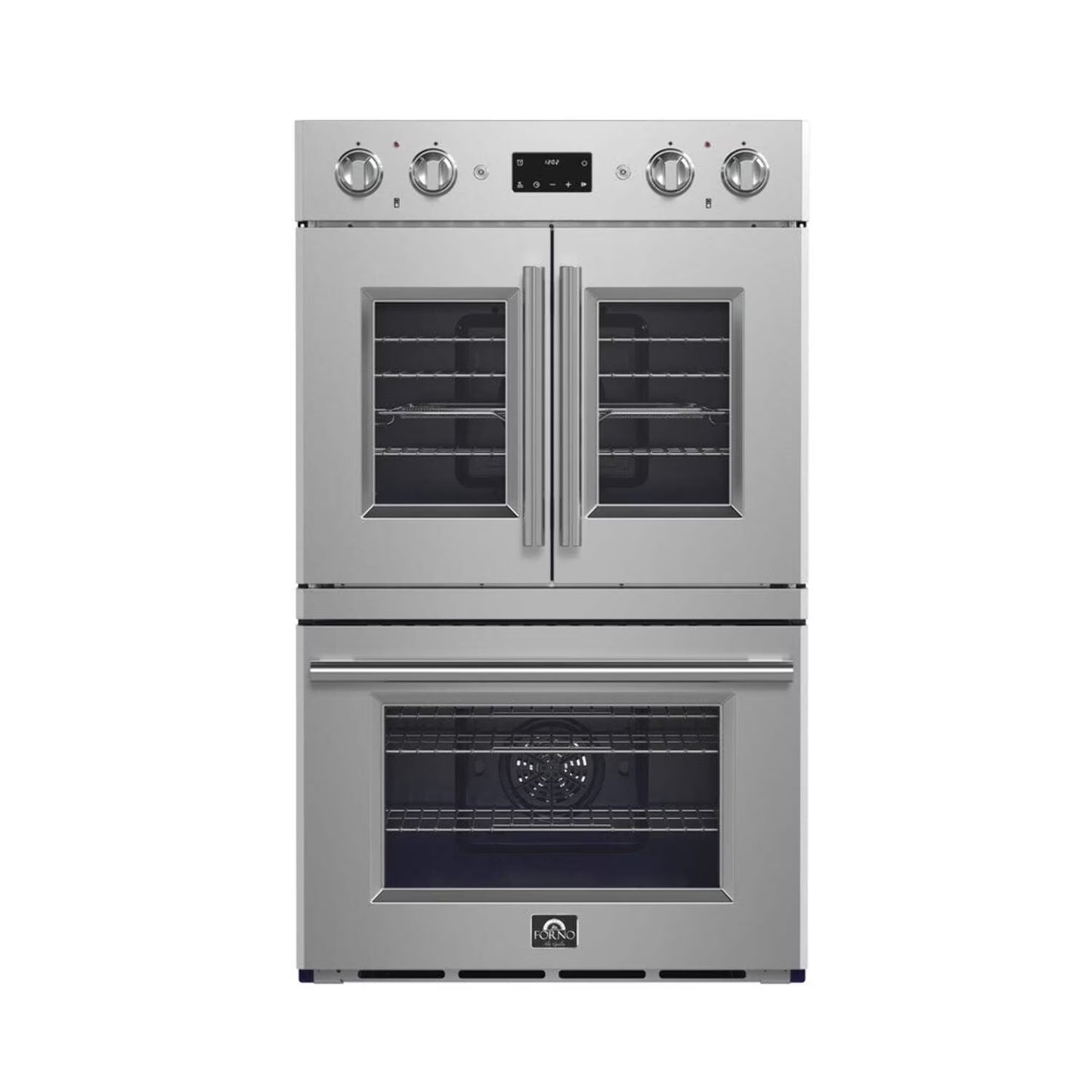 Gallico 30-Inch Electric French Door Double Oven, Stainless Steel, Convection Cooking, Touch Control Panel, Self-Cleaning Function