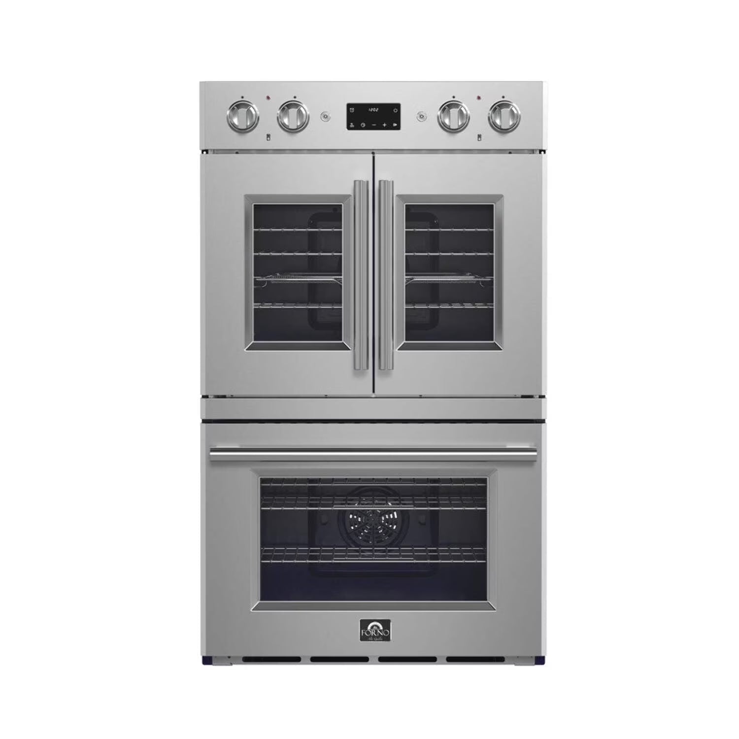 Gallico 30-Inch Electric French Door Double Oven, Stainless Steel, Convection Cooking, Touch Control Panel, Self-Cleaning Function