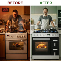 Cortessa Nero 90 Elite Gas Range — Before & After