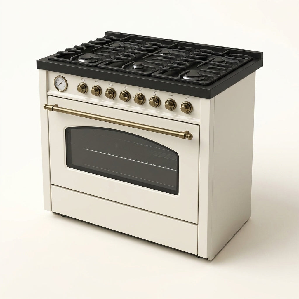 Professional Gas Range Built for Culinary Excellence, 90 Inch Width, Convection Oven, Multi-Burner Surface — Studio Shot