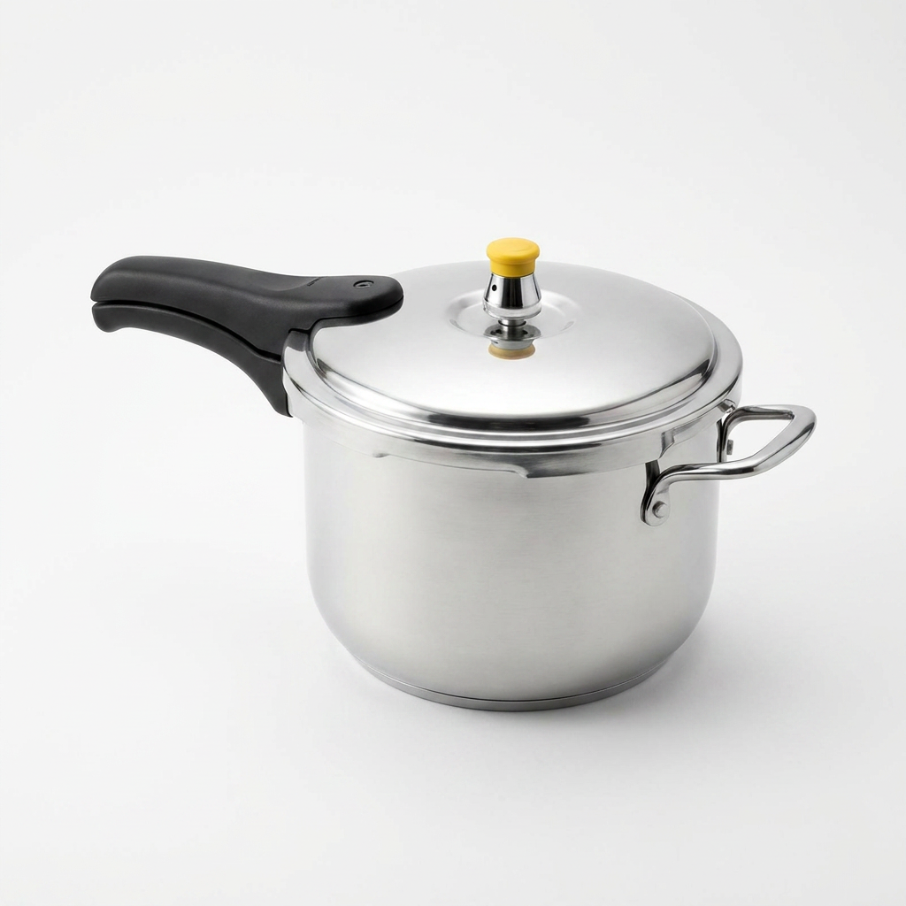 SteamCore MaxSecure Stainless Steel Pressure Cooker — Studio Shot