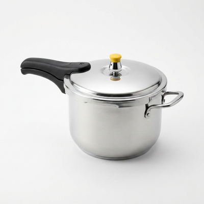 Stainless Steel Pressure Cooker Designed for Fast Cooking, Food-Grade Steel, Precision Regulator, Ergonomic Handle