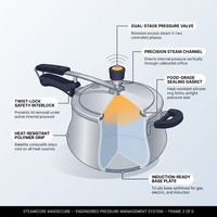 SteamCore MaxSecure Stainless Steel Pressure Cooker — How It Works