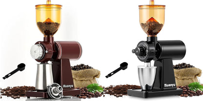 Huanyu Stainless Steel Coffee Grinder Electric with 8 Grinding Settings Red and Huanyu Electric Coffee Bean Grinder with Closed Grinding System Anti-Static Design for Dust-Free Home Use Bundle
