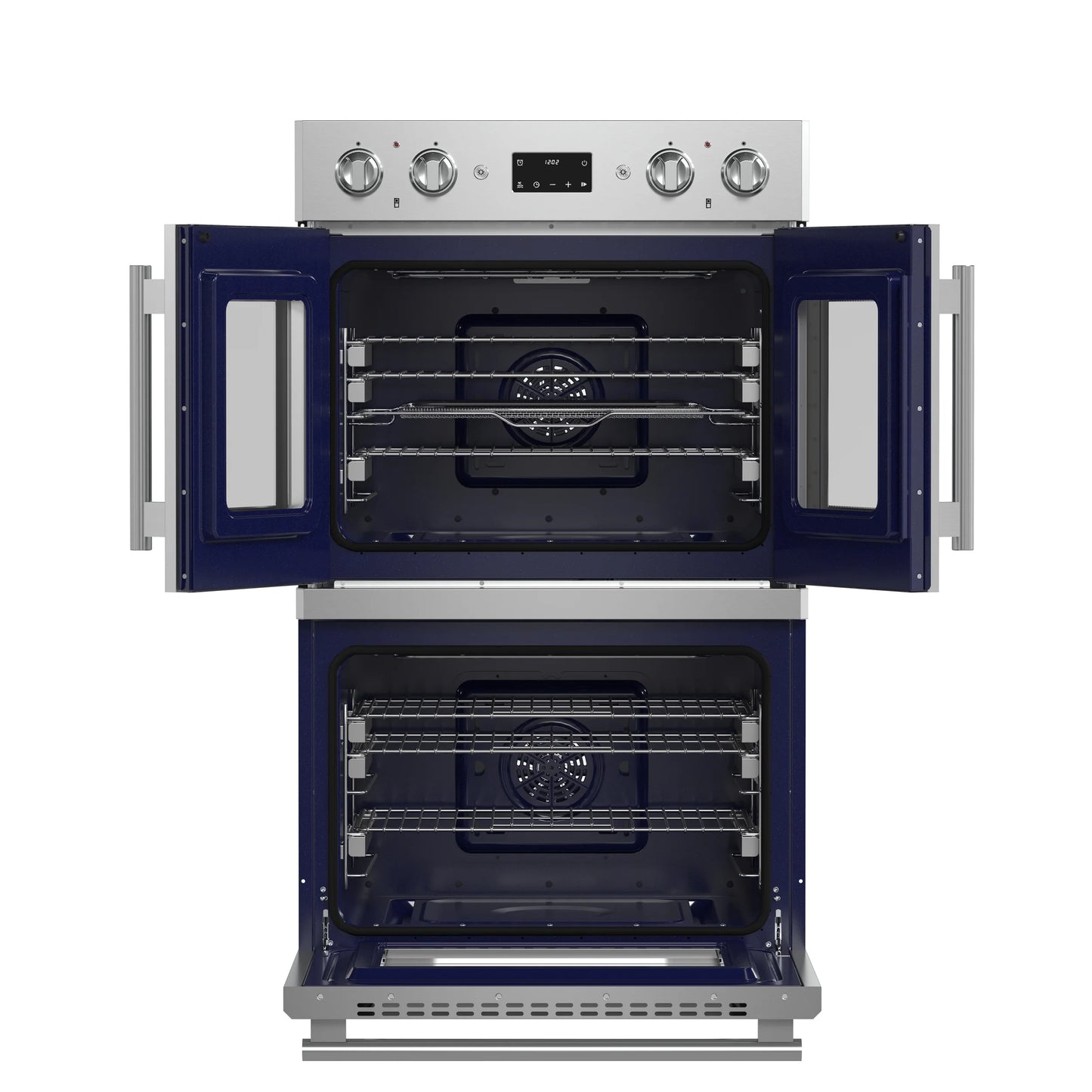 Gallico 30-Inch Electric French Door Double Oven, Stainless Steel, Convection Cooking, Touch Control Panel, Self-Cleaning Function
