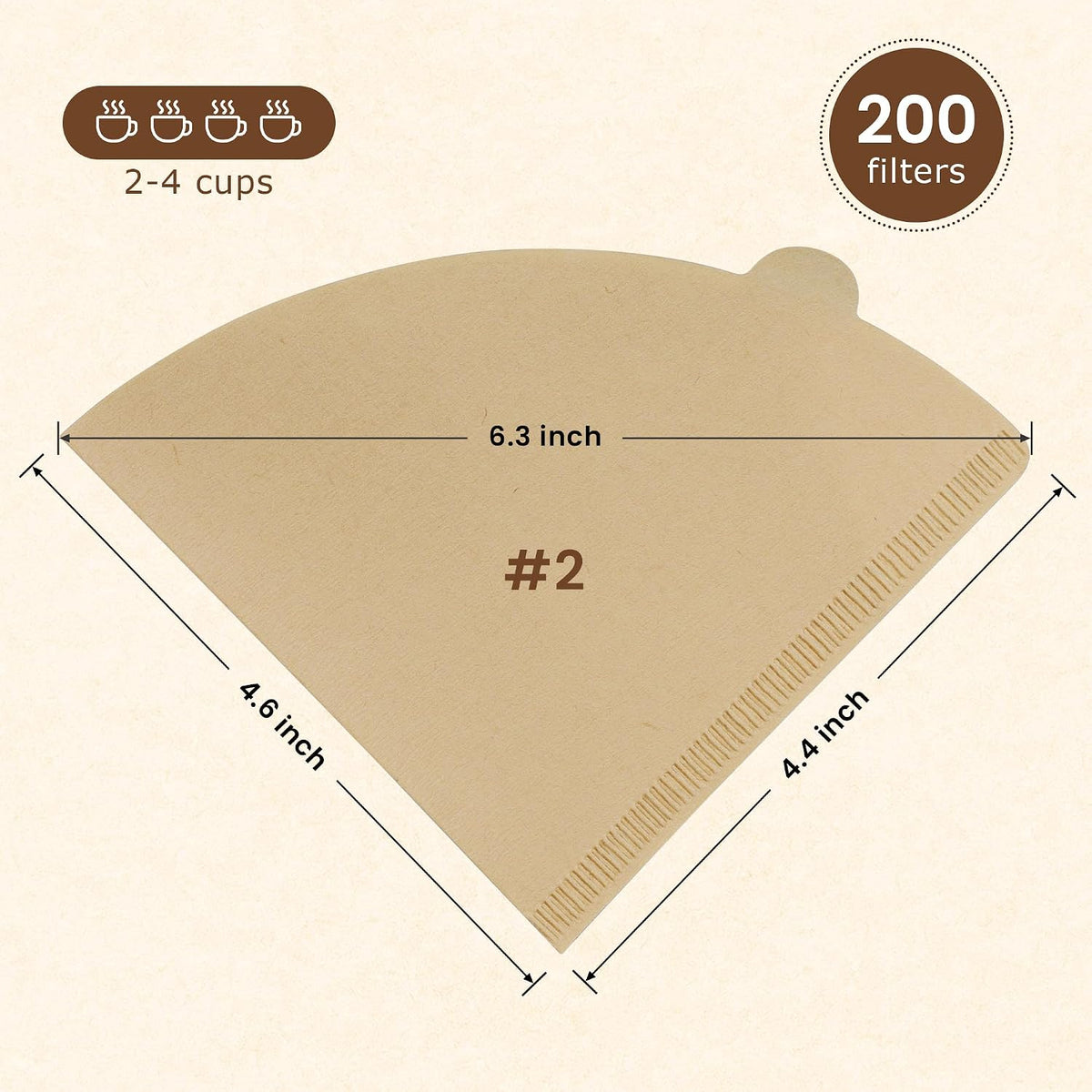VEVOK CHEF Manual Coffee Grinder & #2 Cone Coffee Filters Bundle - 20 Levels Adjustable Burr Grinder with 200PCS Unbleached Natural Paper Filters, Complete Pour-Over Coffee Kit for Home & Travel