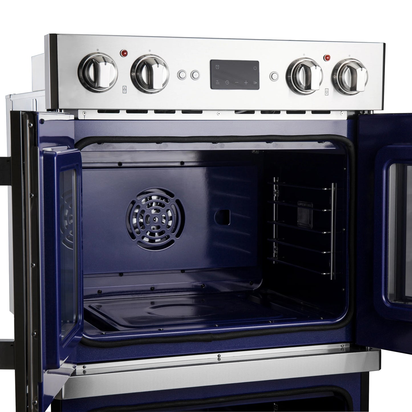 Gallico 30-Inch Electric French Door Double Oven, Stainless Steel, Convection Cooking, Touch Control Panel, Self-Cleaning Function