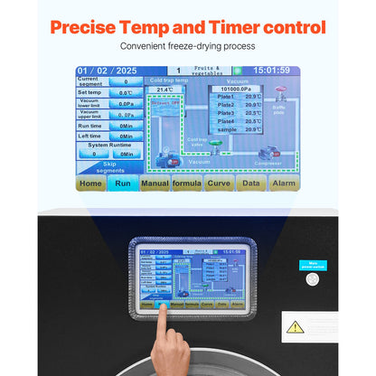 Vacuum Freeze Dryer 4-Layer Fruit Vegetable Freeze Drying Machine W/ Pump Black