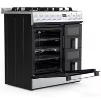 Professional Gas Range Built for Culinary Excellence, 8 Sealed Burners, Digital Timer, Side Storage