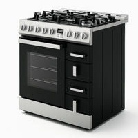 Professional Gas Range Built for Culinary Excellence, 8 Sealed Burners, Digital Timer, Side Storage